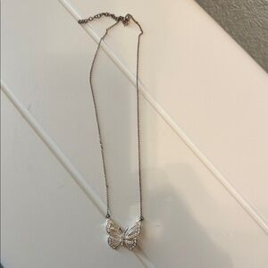 Elegant Silver Butterfly Pendant Necklace